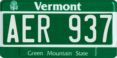 VT license plate AER937