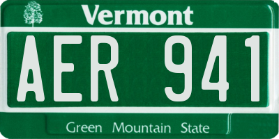 VT license plate AER941