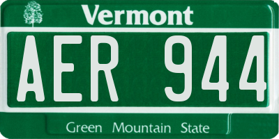 VT license plate AER944