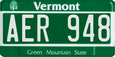 VT license plate AER948