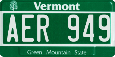 VT license plate AER949