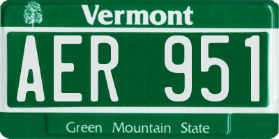 VT license plate AER951