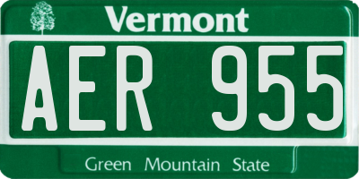 VT license plate AER955