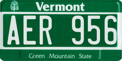 VT license plate AER956