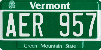VT license plate AER957