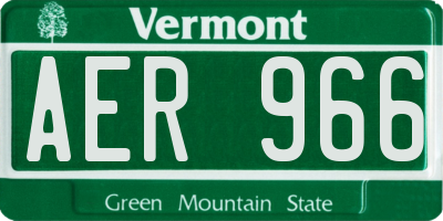 VT license plate AER966