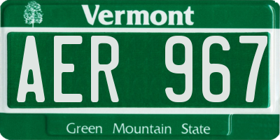 VT license plate AER967