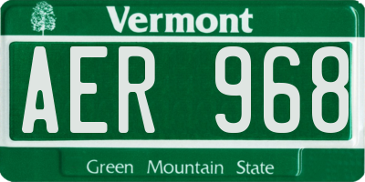VT license plate AER968