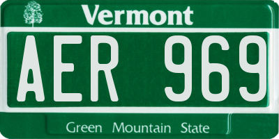 VT license plate AER969