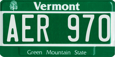 VT license plate AER970