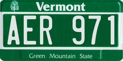 VT license plate AER971