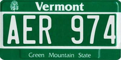 VT license plate AER974