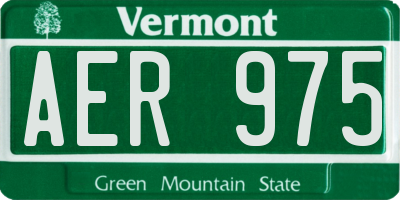 VT license plate AER975