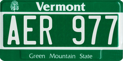 VT license plate AER977