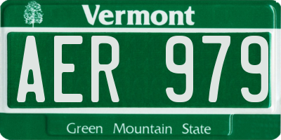 VT license plate AER979
