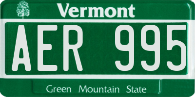 VT license plate AER995