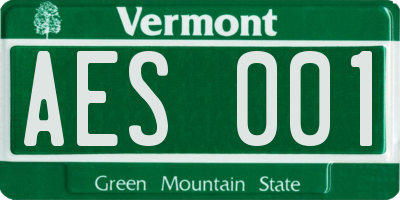VT license plate AES001