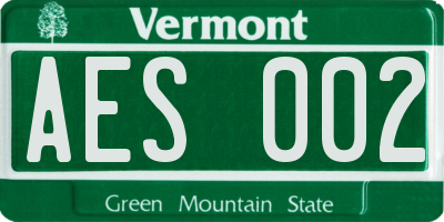 VT license plate AES002