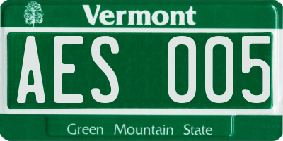VT license plate AES005