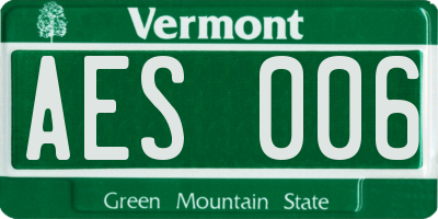 VT license plate AES006