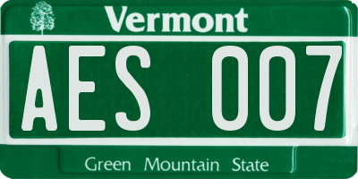 VT license plate AES007