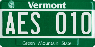 VT license plate AES010