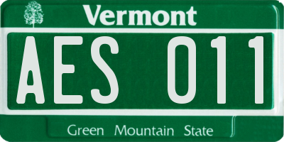 VT license plate AES011