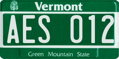 VT license plate AES012