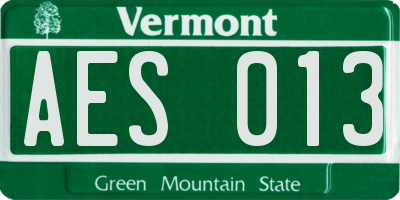 VT license plate AES013