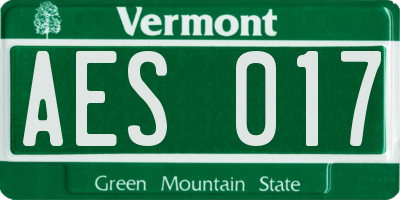 VT license plate AES017