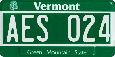 VT license plate AES024