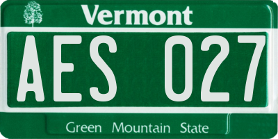 VT license plate AES027