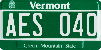 VT license plate AES040