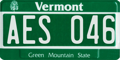VT license plate AES046