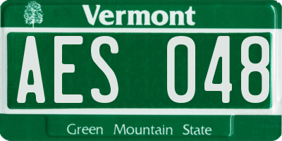 VT license plate AES048