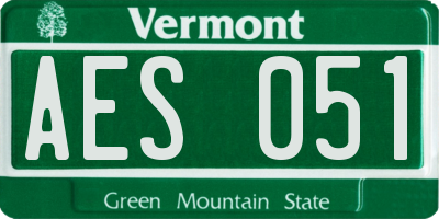 VT license plate AES051