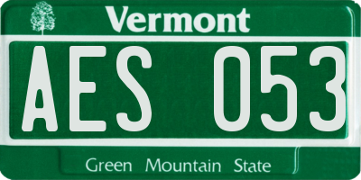 VT license plate AES053