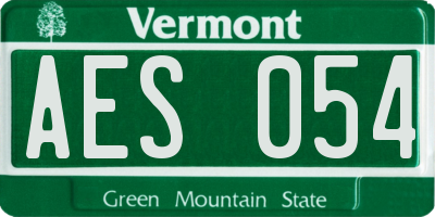 VT license plate AES054