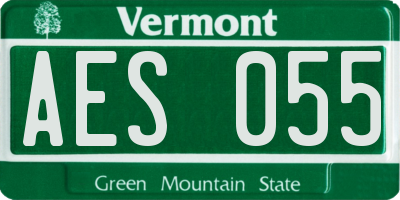 VT license plate AES055