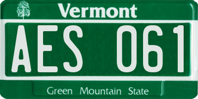 VT license plate AES061