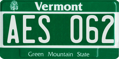 VT license plate AES062
