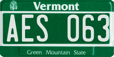 VT license plate AES063