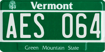 VT license plate AES064