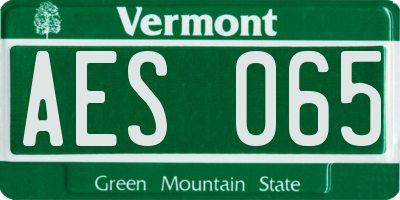 VT license plate AES065