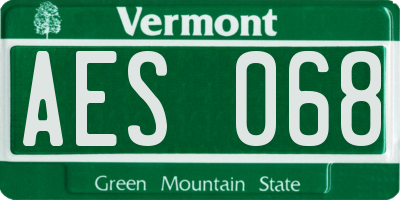 VT license plate AES068