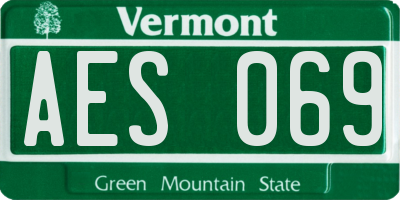 VT license plate AES069