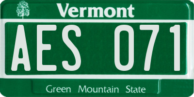 VT license plate AES071