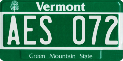 VT license plate AES072
