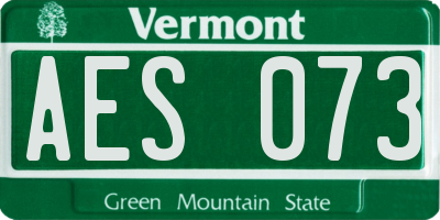 VT license plate AES073