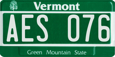 VT license plate AES076